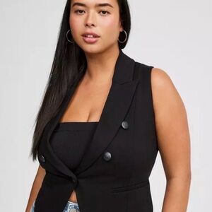 Torrid Black Double-Breasted Vest sz 1X
